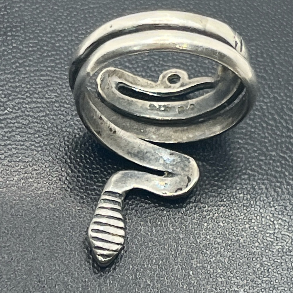 Snake serpent reptile wrap coiled ring sterling silver size 7 vintage - Picture 9 of 16